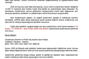 Üye Giriş Bedelinin Ödenmesi Hakkında